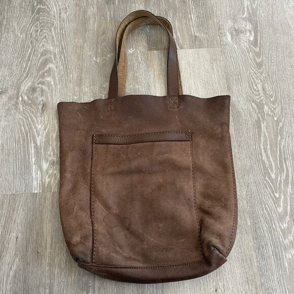 Lucky Brand Leather Distressed Tote Hobo Shoulder Bag Y2K Boho - Picture 2 of 16